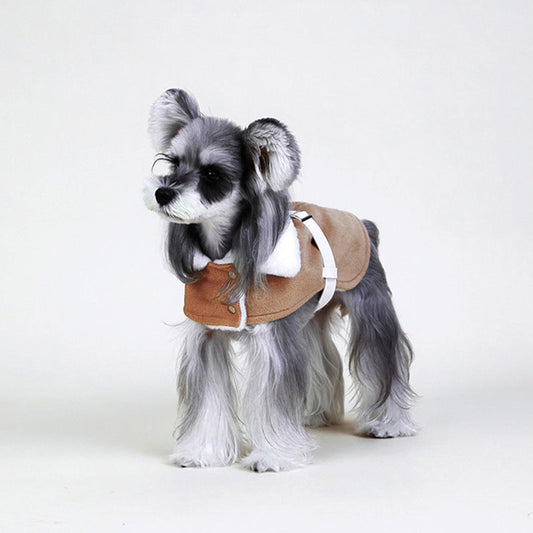 British-style Plush Schnauzer Greyhound Fashion Warm Cloak Coat - Premium Pet Accessory