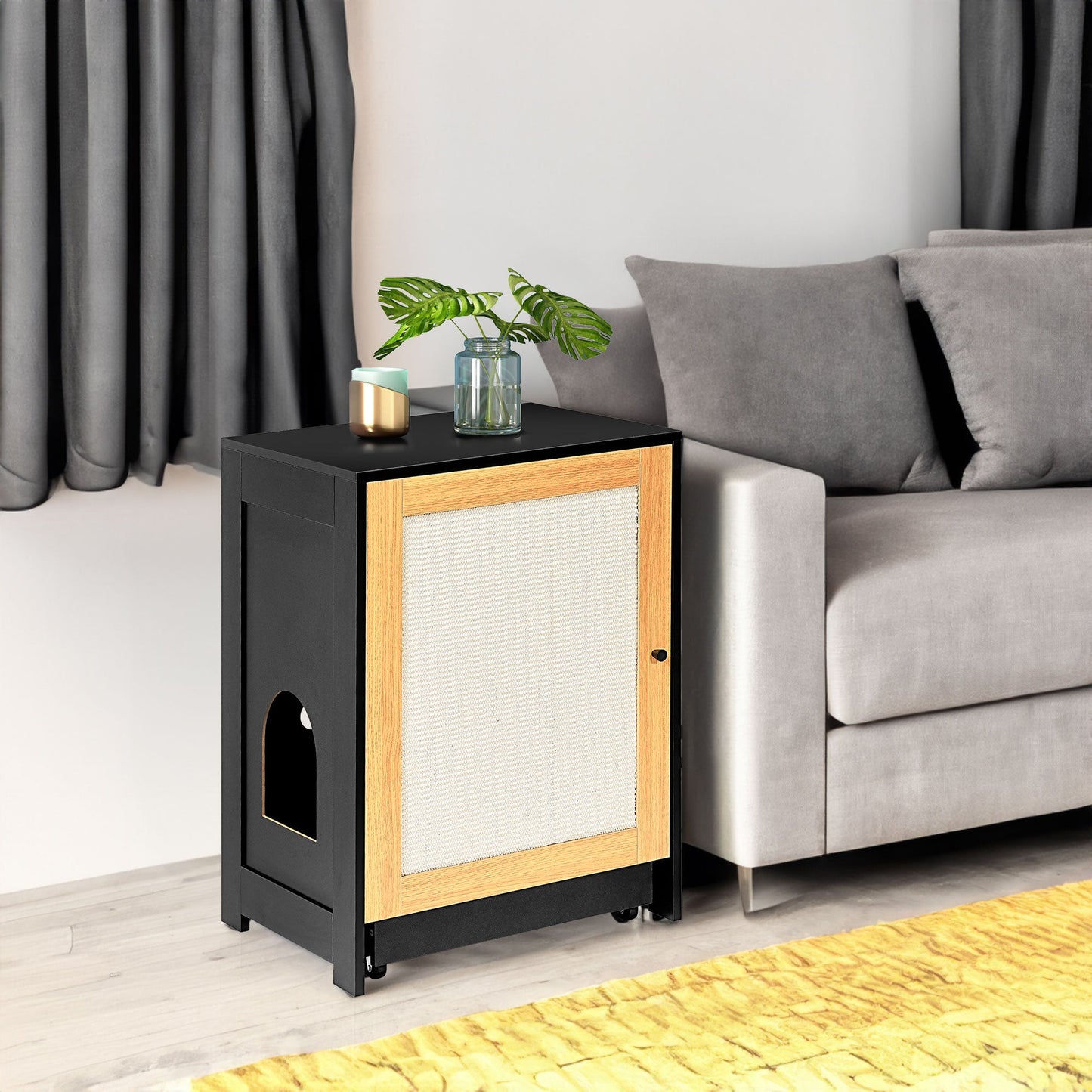 Cat Litter Box Enclosure - Hidden Washroom Side Table