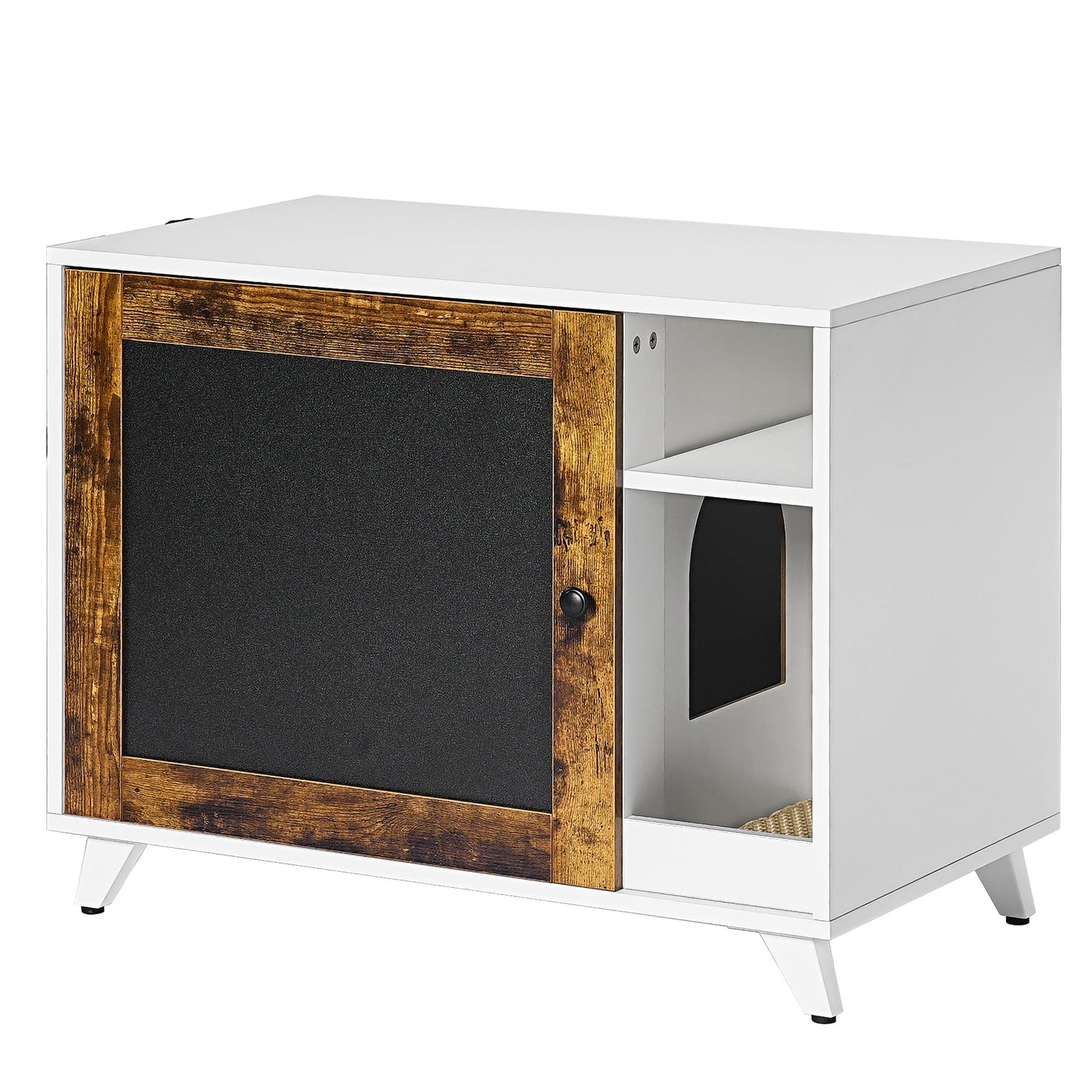 Hidden Cat Litter Box Enclosure - Furniture with Scratch Pad