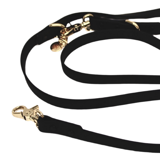 Hands-Free Dog Leash Running Waist Belt Lead in Solid Black