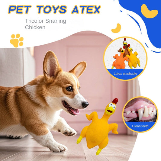 Pet Dog Toy Squeaky Chicken Latex Chew-Resistant for Large and Medium Dogs Boredom Relief Sound-Making Toy for Puppies | Purrfect Pet Kingdom