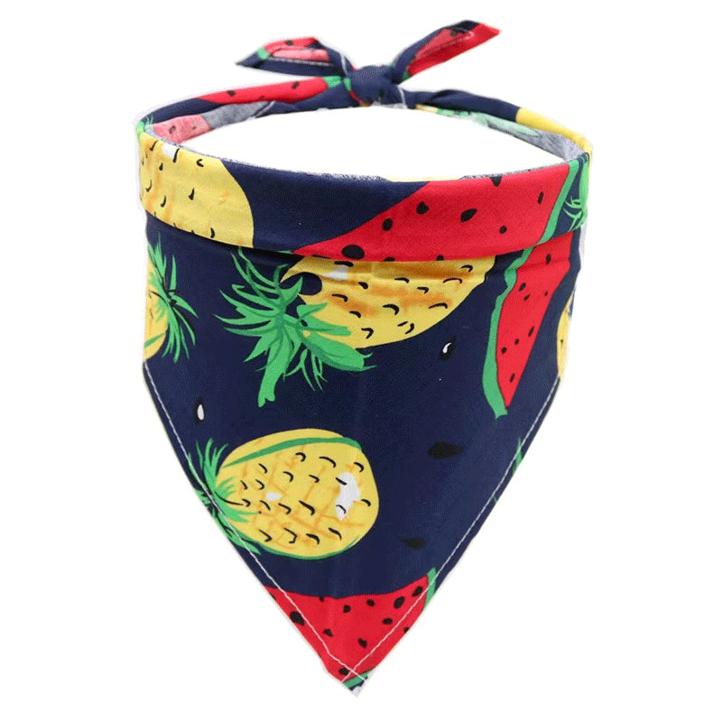 Pet Accessories Summer Pet Drool Towel Fruit Style Pet Scarf Pure Cotton Dog Triangle Scarf | Purrfect Pet Kingdom