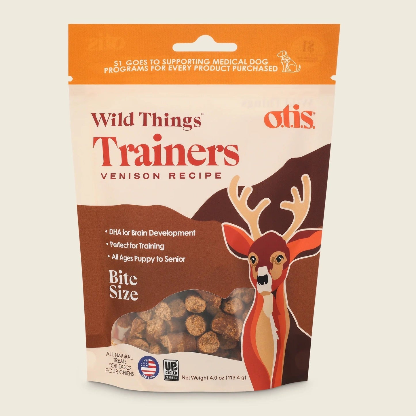 Dog Treats Otis Real Venison Natural Training Bites 4oz Bag