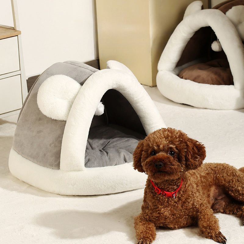Pet Tent Cave Bed For Cats Small Dogs Self-Warming Cat Tent Bed Cat Hut Comfortable Pet Sleeping Bed - Majestic Pet Kingdom