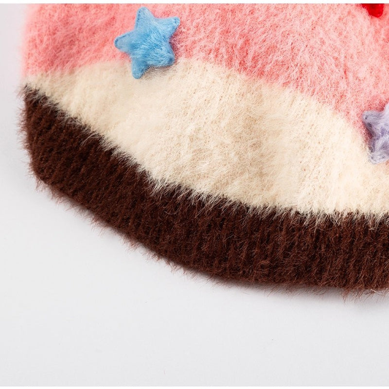 Autumn And Winter Cat Cartoon Star Striped Parent-child Sweater, Small And Medium-sized Dog Warm Parent-child Clothing, Pet Clothes - Majestic Pet Kingdom