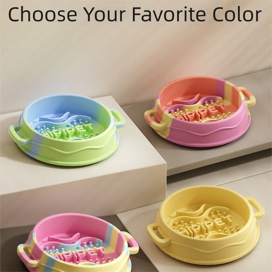 Cross-border Dog Bowl, Double-ear Handle Silicone Slow Food Bowl, Dog Pet Small Dog Slow Food Mat, Anti-choking Slow Food Bowl | Purrfect Pet Kingdom