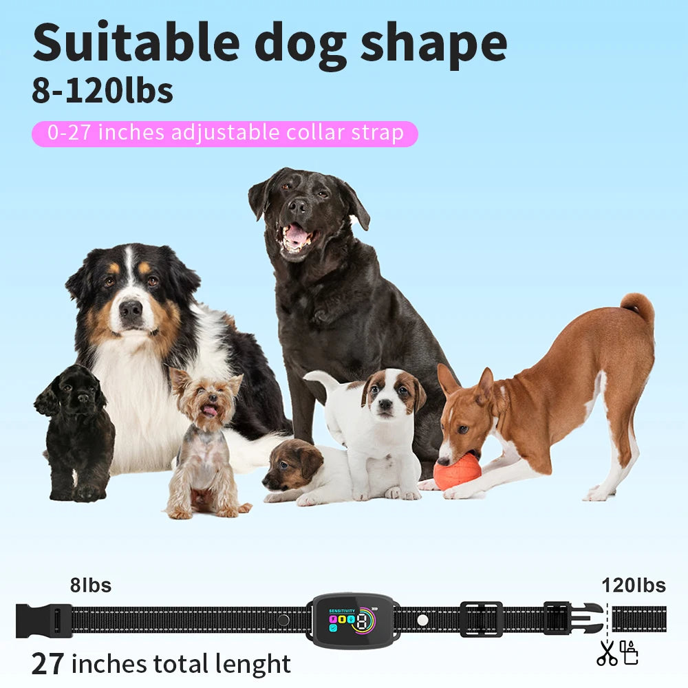 Smart Automatic Anti Barking Dog Collar Rechargeable Bark Stopper Stop Barking HD Digital Display IP67 Waterproof Collar For Dogs Pet Products - Majestic Pet Kingdom