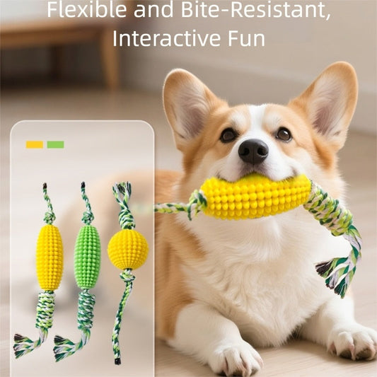 Pet Toy Corn Ball Knot Teething Toys, Large And Small Dog Teeth Cleaning, Biting And Boring Knot Dog Toys | Purrfect Pet Kingdom
