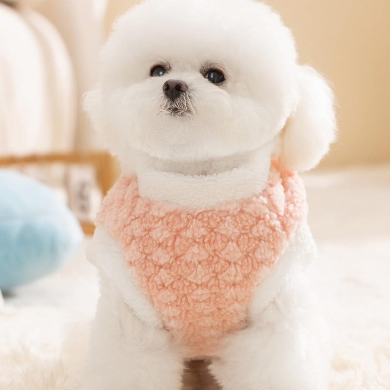 Cozy Winter Plush Dog Jacket Soft Fleece Lining Adorable Patches Design Pet Coat For Small Medium Dogs With D Ring | Purrfect Pet Kingdom