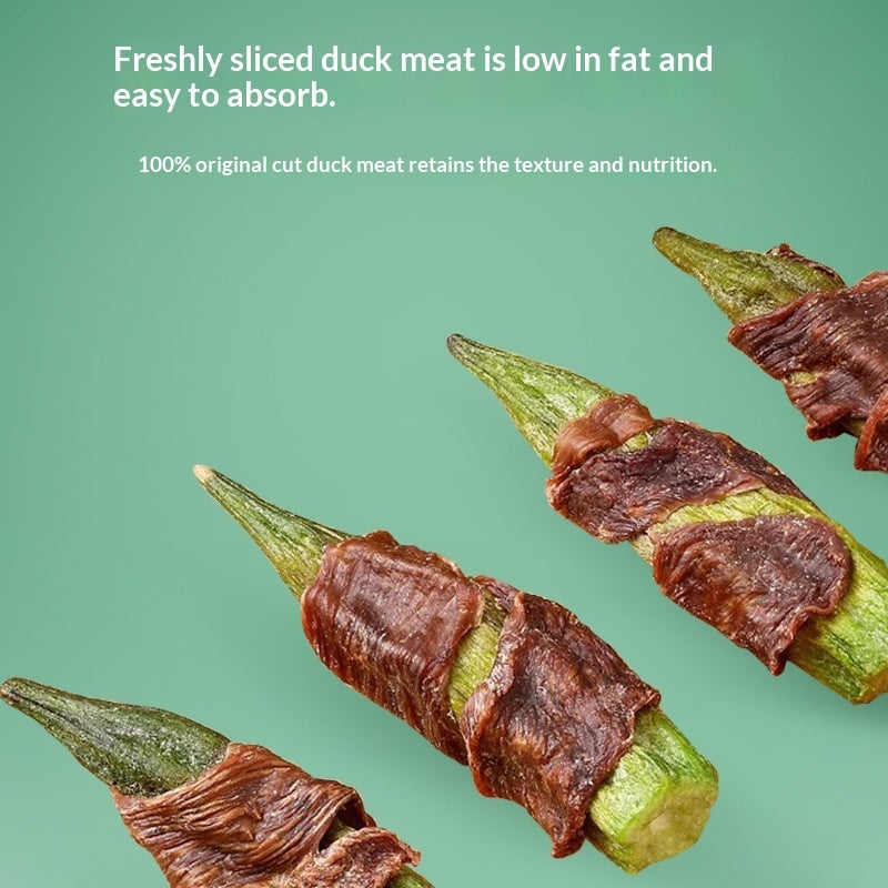 Pet Dog Treats Duck Okra Nutritious Chews