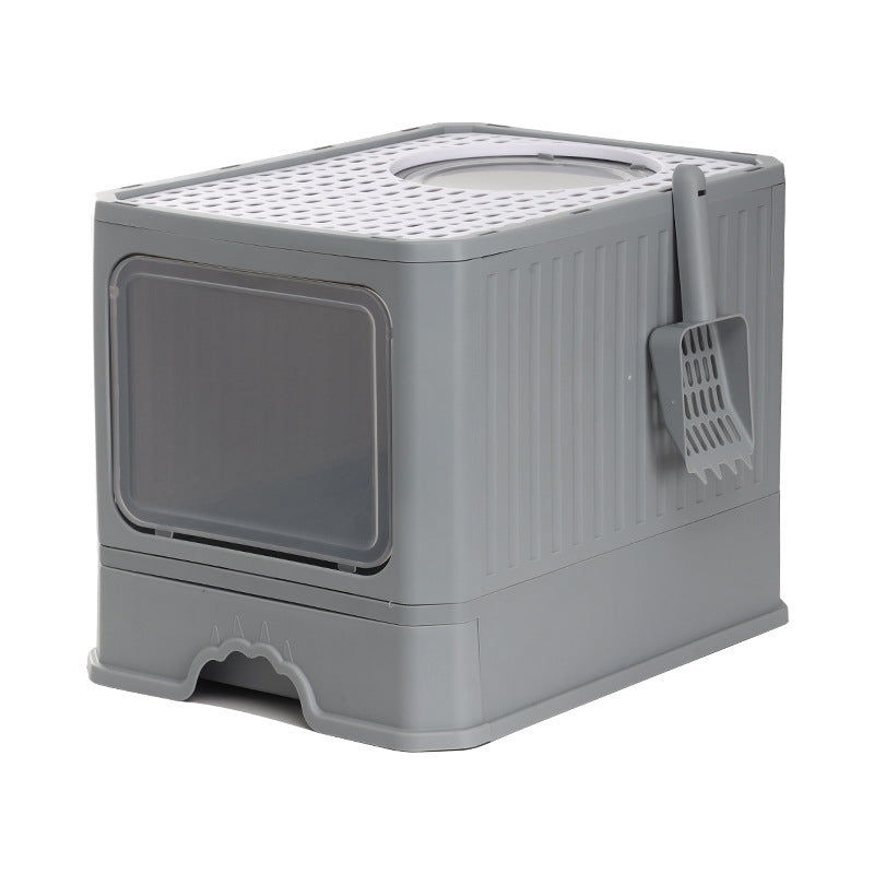 Cat Litter Basin Large Double Door Drawer Foldable Pan