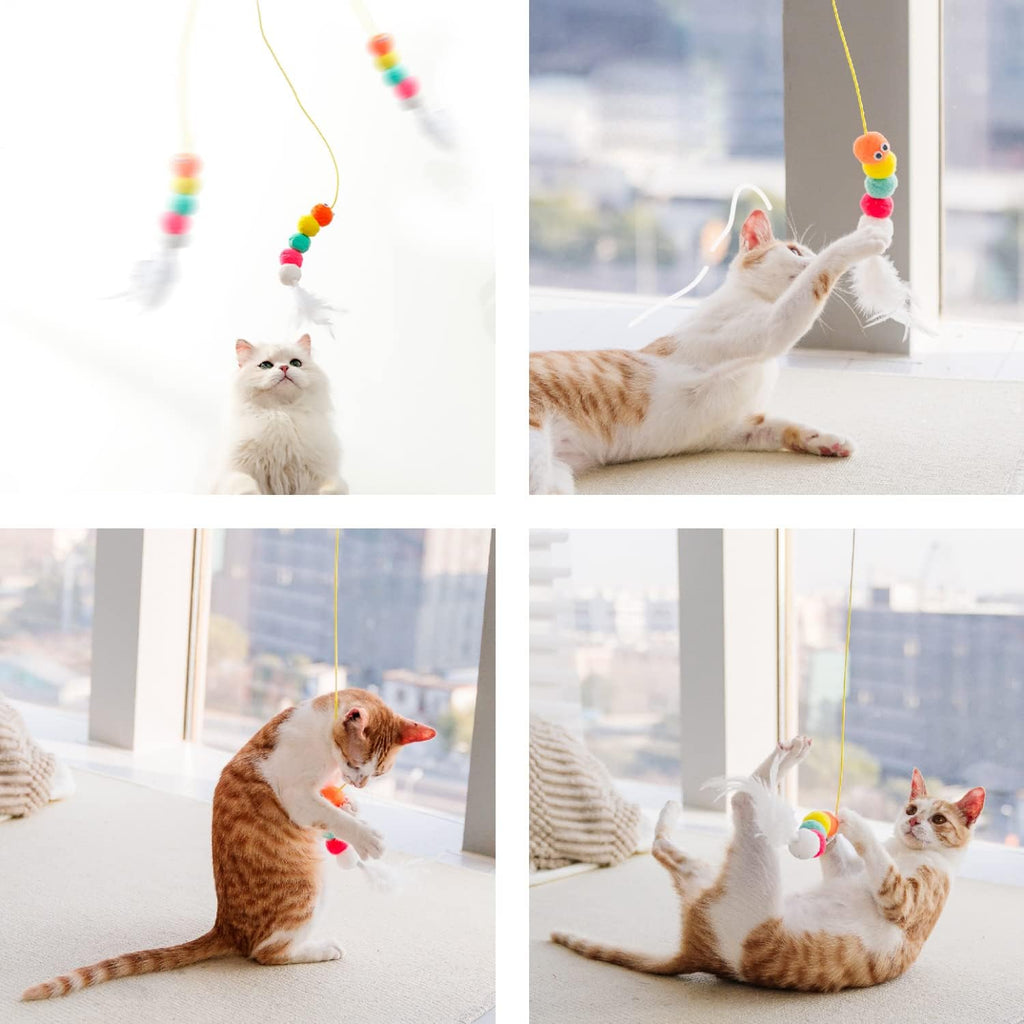Cat Toys For Indoor Cats Interactive Cat Toys For Indoor Cats 200cm Hanging Cat Toy Self-Excited Retractable Nylon Stress Relief Cat Catnip Swing