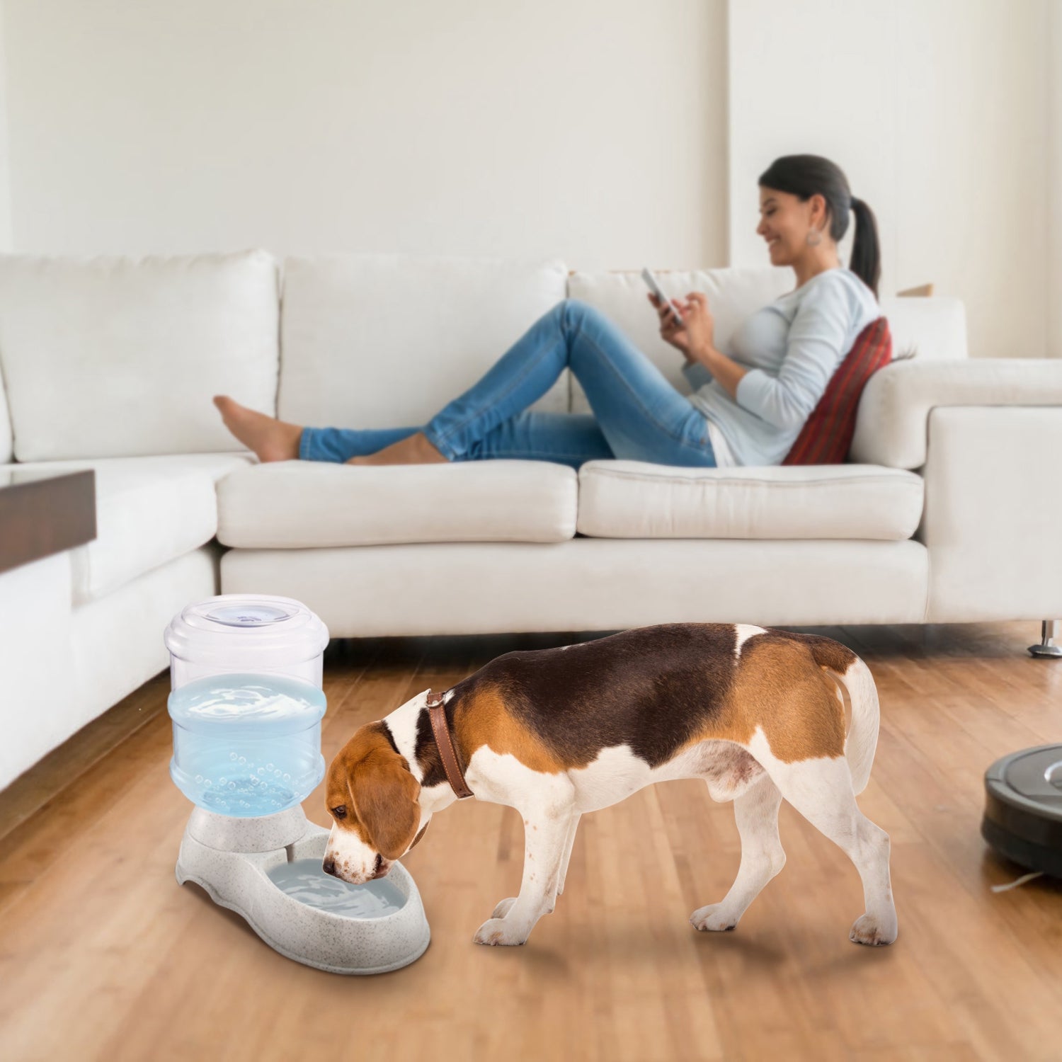 3.5L/1Gal Pet Water Dispenser Self-Dispensing Gravity Pets Water Feeder Automatic Pet Waterer Cat Dog - Majestic Pet Kingdom