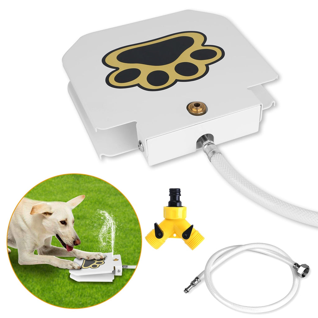 Dog Water Fountain Outdoor Dog Pet Water Dispenser Step-on Activated Sprinkler w/ Interactive Paw Pedal Valve for Drinking Fresh Water - Majestic Pet Kingdom