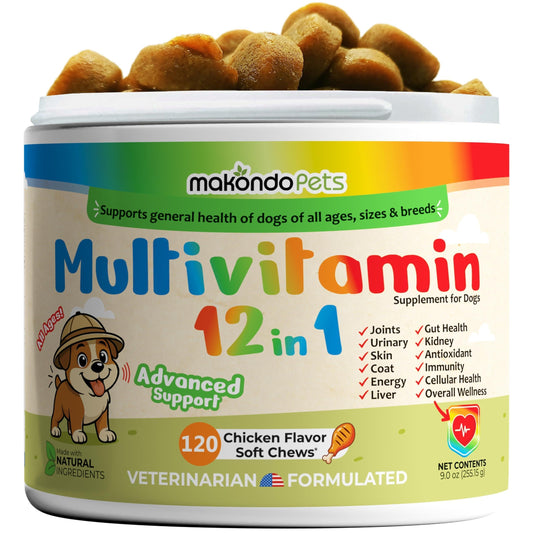 Dog Multivitamin 12-in-1 Glucosamine Probiotics 120 Softs