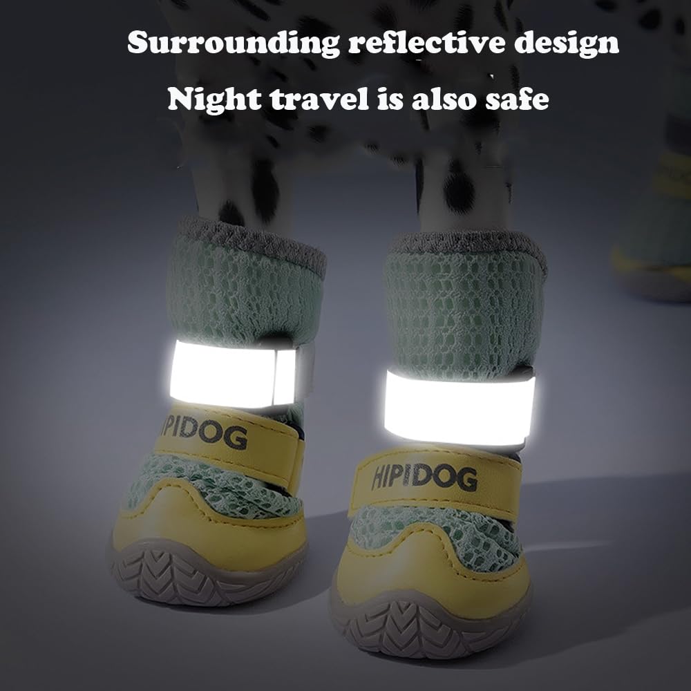 Dog Shoes For Large Small Medium Dogs,Dog Boots With Reflective Rugged Anti-Slip Sole And Skid-Proof,Breathable Dog Boots For Summer, Paw Protector For Outdoor Walking - Majestic Pet Kingdom
