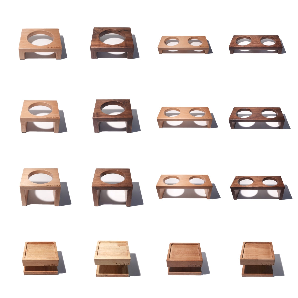 Aevan Epoch Solid Wood Elevated Pet Feeder Bowl Stand