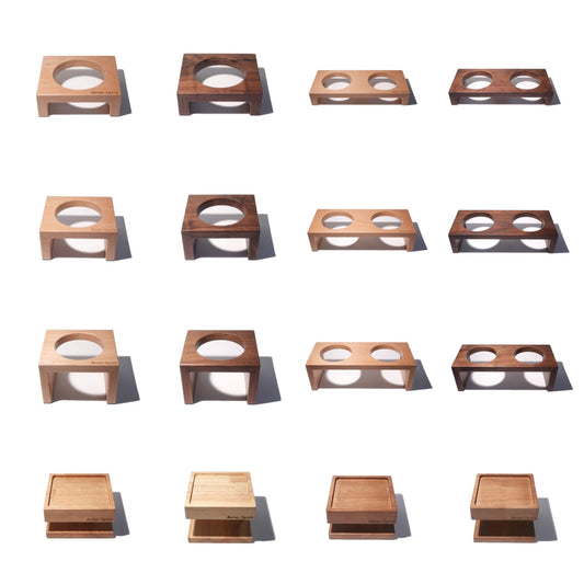 Aevan Epoch Solid Wood Elevated Pet Feeder Bowl Stand