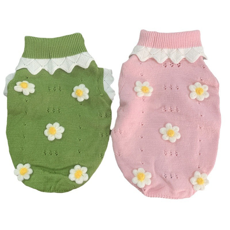 Autumn And Winter Warm And Comfortable Dog Sweater Clothes Pet Cat Clothing Flower Blossom Sweater Collection - Purrfect Pet Kingdom™