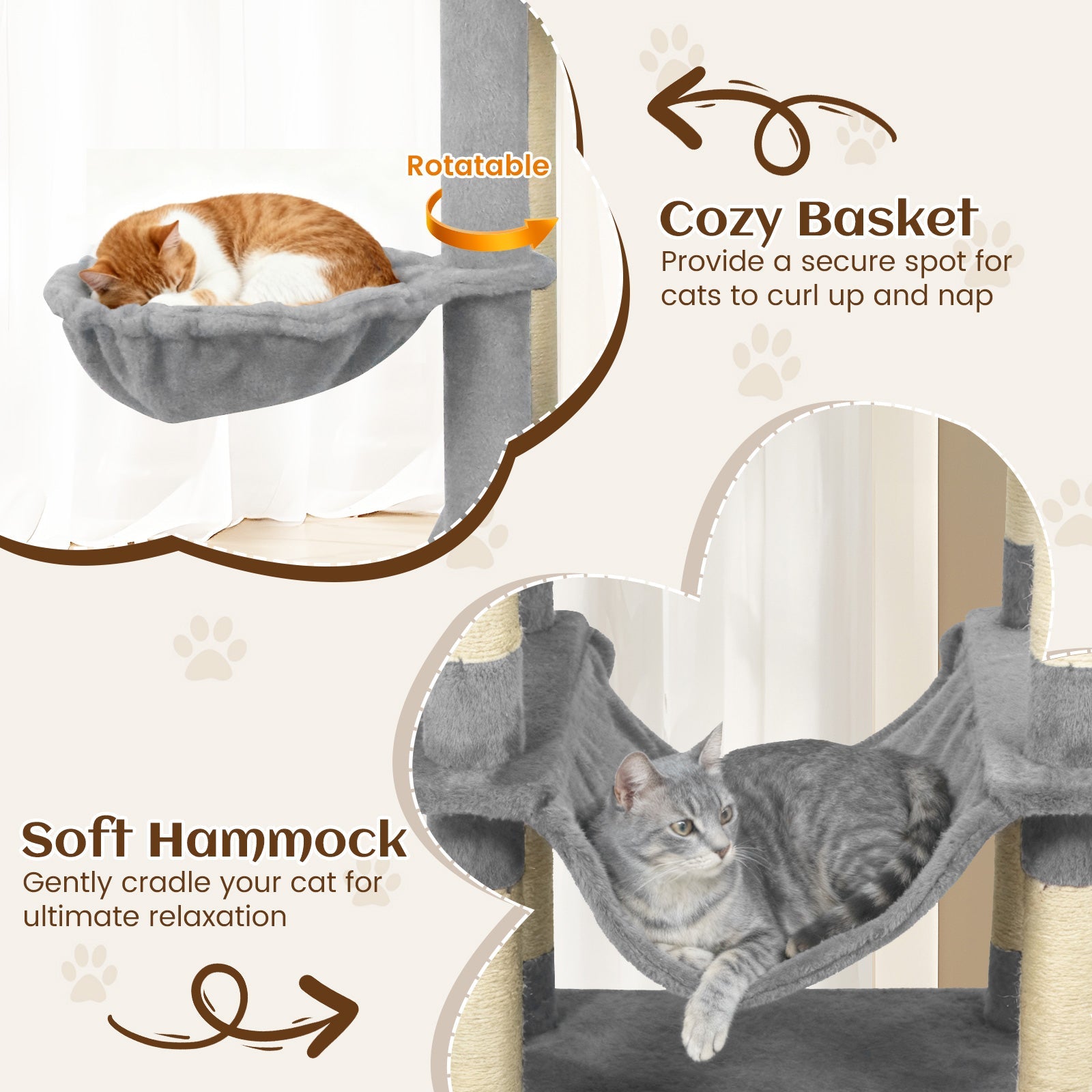 80 Inches Tall Cat Tree with 2 Large Condos and Dangling Toys - Majestic Pet Kingdom