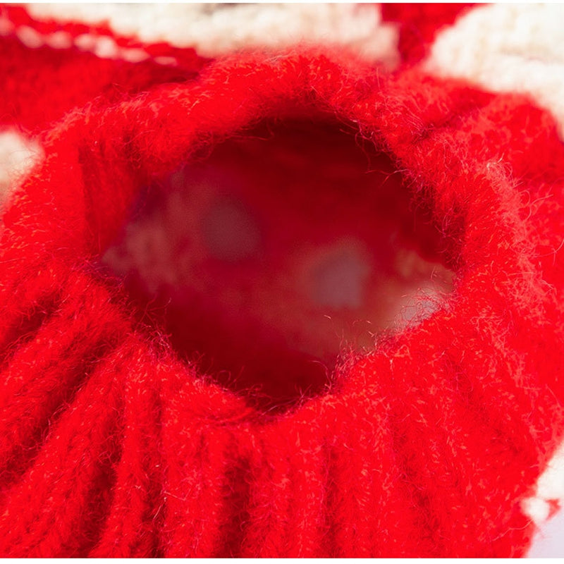 Autumn And Winter Dog Clothing, Warm, Hollowed-out Knitted Cherry Small Dog, Teddy Bichon, Cat Sweater, Pet Clothing - Majestic Pet Kingdom
