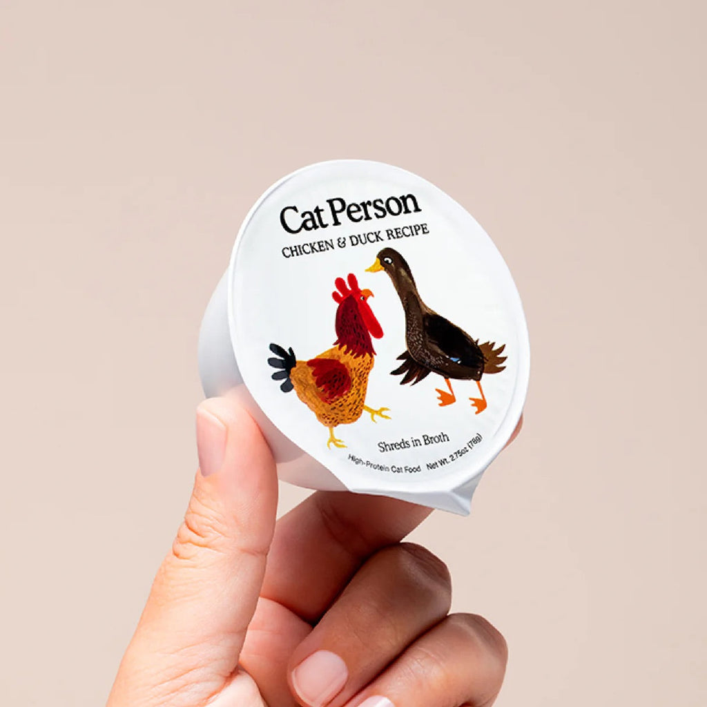 Cat Person Cat Shredded Chicken & Duck In Broth 2.75oz - Majestic Pet Kingdom