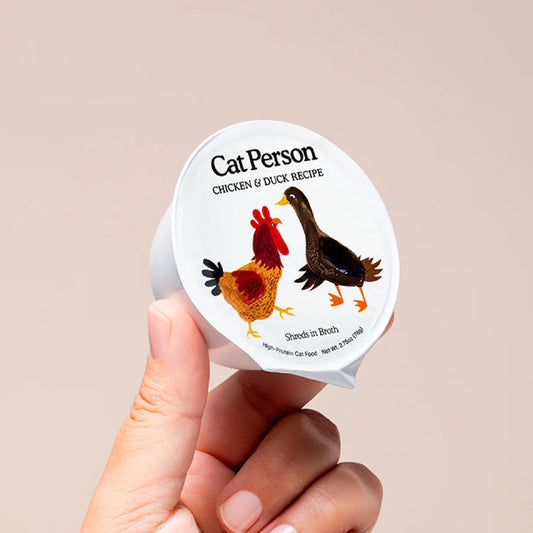 Cat Person Cat Shredded Chicken & Duck In Broth 2.75oz - Majestic Pet Kingdom