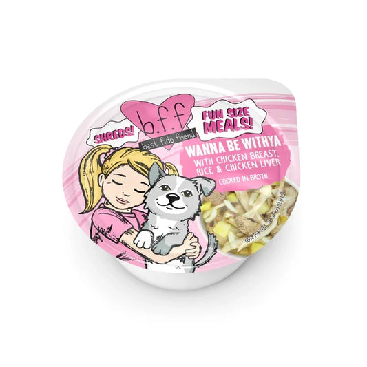 BFF Wanna Be Withya Chicken Breast, Rice and Chicken Liver Shredded Wet Dog Food (2.7oz) - Majestic Pet Kingdom
