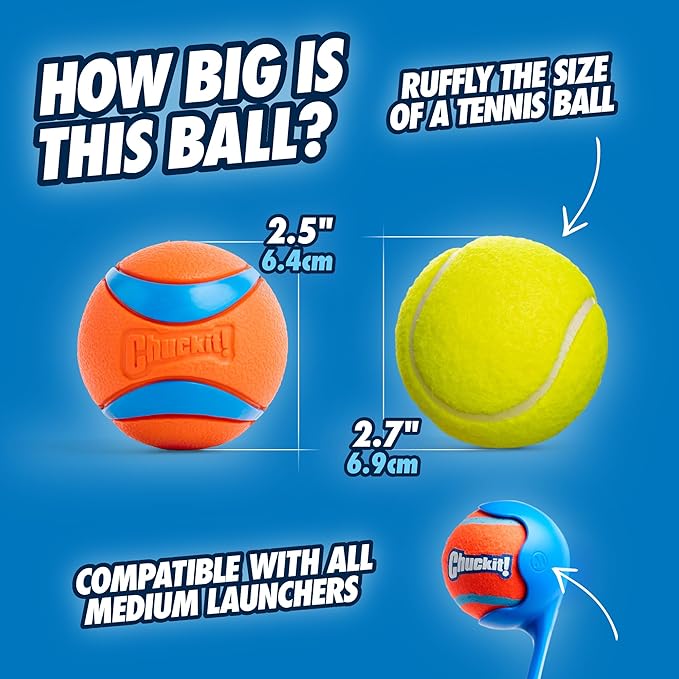 Dog Ball Toy Chuckit Ultra Ball High Bounce Rubber Fetch Med