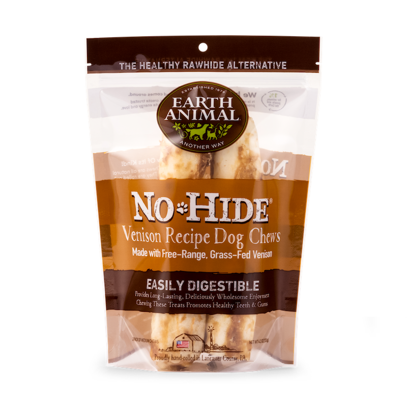 Dog Chews Earth Animal No-Hide Venison Medium Rolls 2pk 4.2o