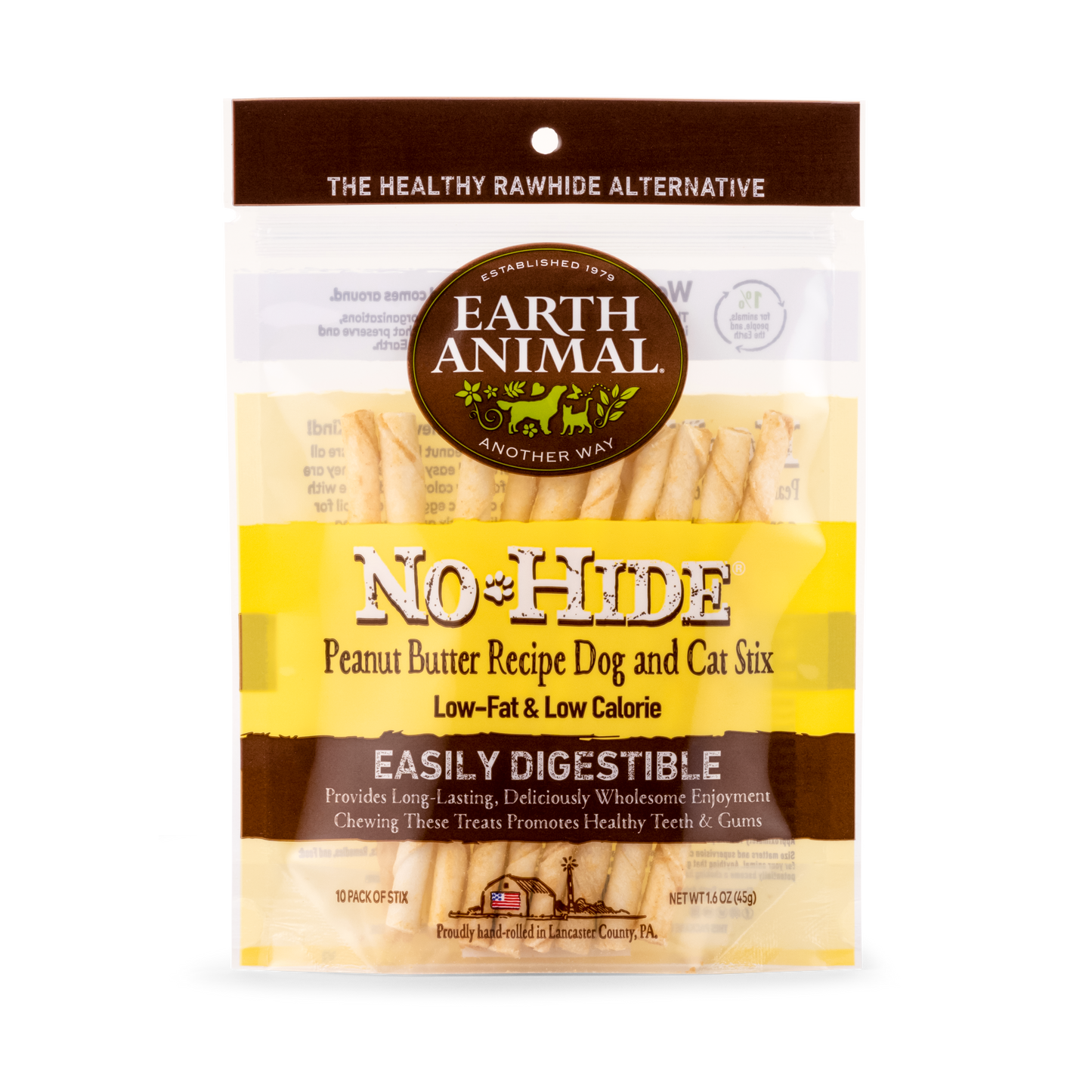 Dog Chews Earth Animal No-Hide Peanut Butter Med Rolls