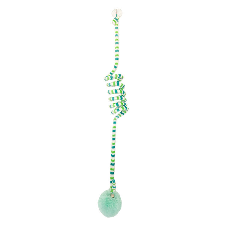 Spring Toy For Kittens Bell Stick Inflatable Ball Self Relieves Boredom Hanging Door Suction Cup Cat Supplies