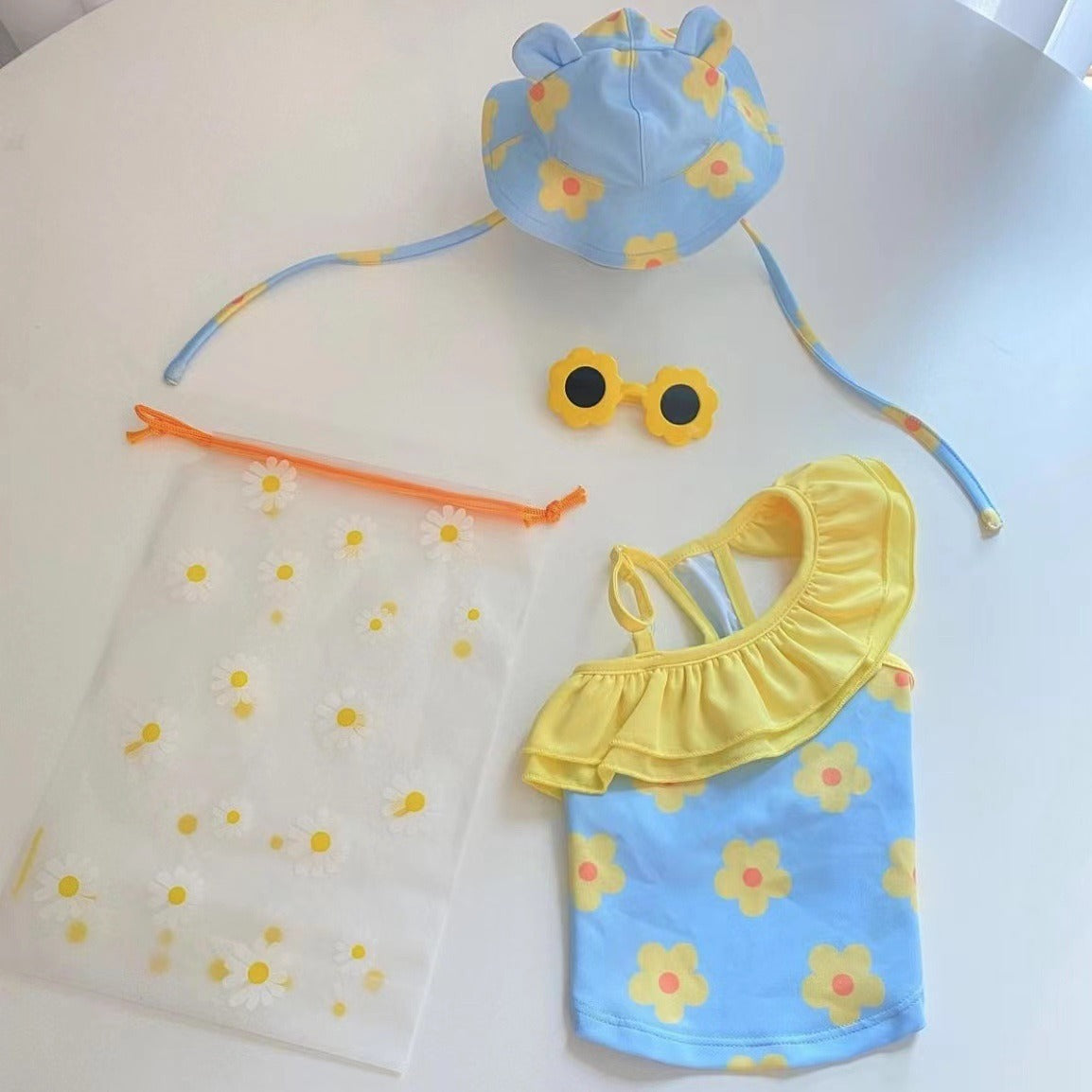 Dog Swimsuit Cute Bikini Print Breathable Beach Jumpsuit Clothes - Detail Angle 5 | Majestic Pet Kingdom