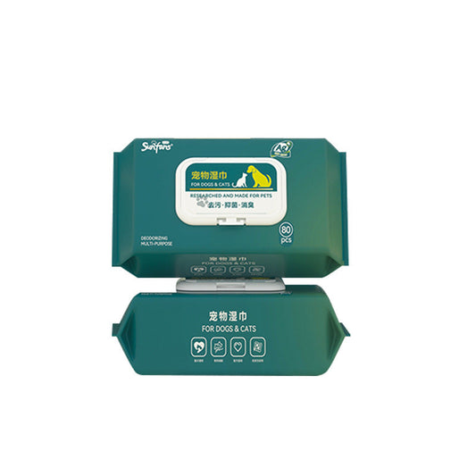 Pet Wet Wipes 80 Sheets Dog Cat Wet Tissues No Rinse Cleaning Eye Tear Stains Body Supplies Wet Tissues - Main Feature View | Majestic Pet Kingdom