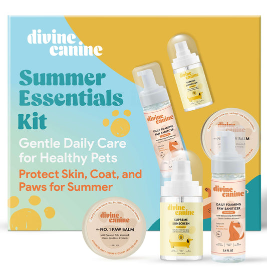 Divine Canine Summer Essentials Dog Care Kit Sunscreen Paw Balm - Main Feature View | Majestic Pet Kingdom