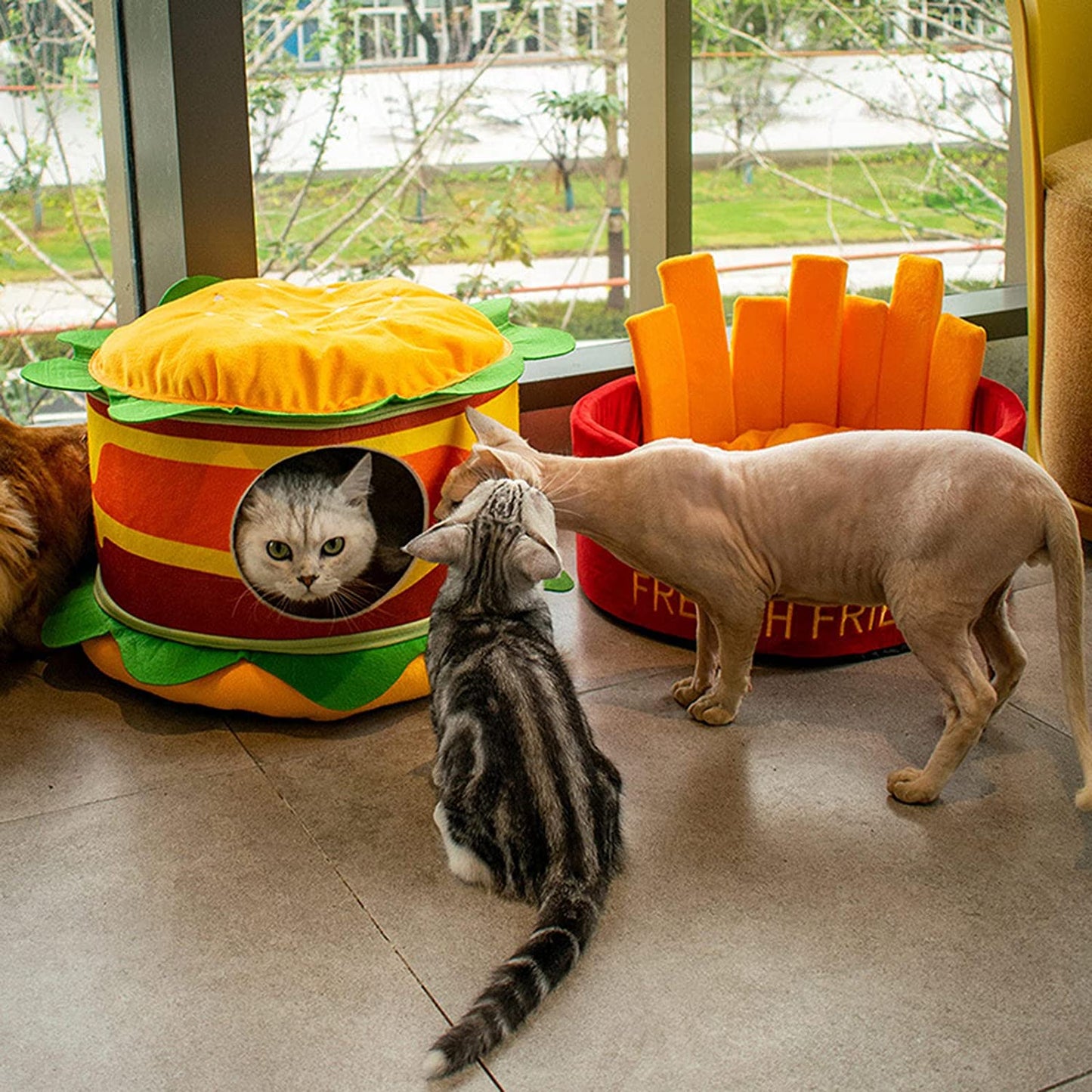 Hamburger French Fries Pet Bed | Purrfect Pet Kingdom