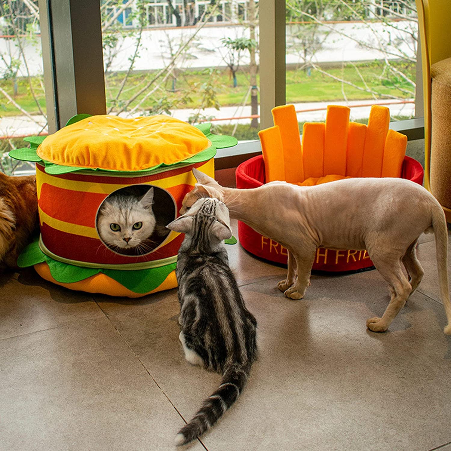 Hamburger French Fries Pet Bed | Purrfect Pet Kingdom