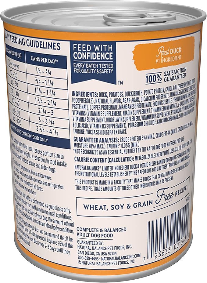 Natural Balance Limited Ingredient Duck & Potato Dog Can (13oz) - Majestic Pet Kingdom