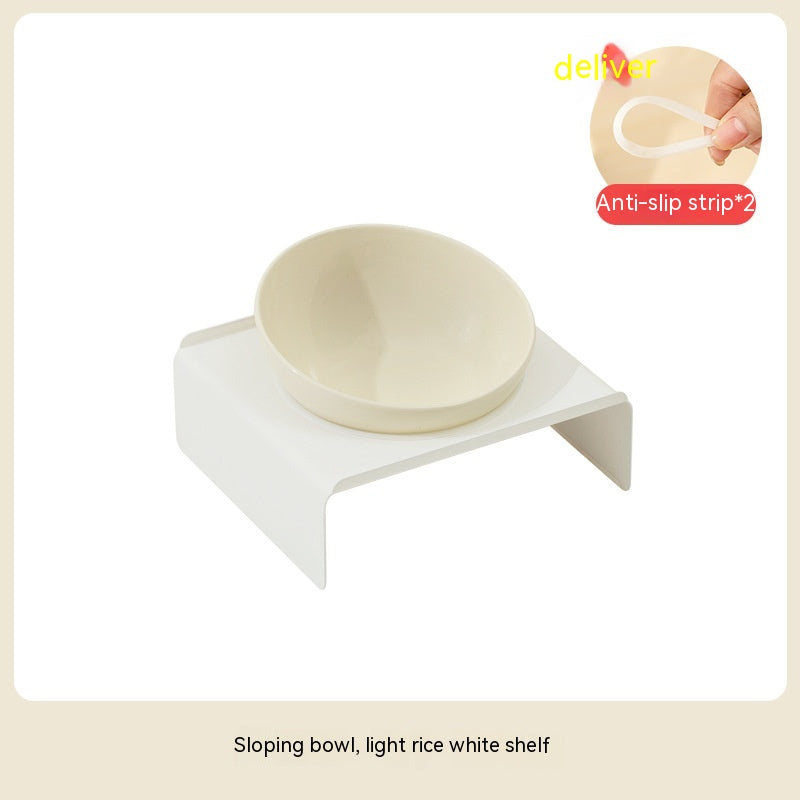 Ceramic Bevel Beveled Bowl Pet Cat Bowl - Majestic Pet Kingdom