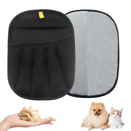 JJpopo Pet Hair Remover Gloves Reusable Grooming Tool for Cats & Dogs 1 Pc - Main Feature View | Majestic Pet Kingdom