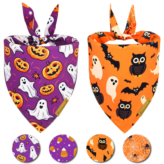 Raisingwell Dog Bandana Halloween N.Helloween 1 Pack Size Large - Main Feature View | Majestic Pet Kingdom