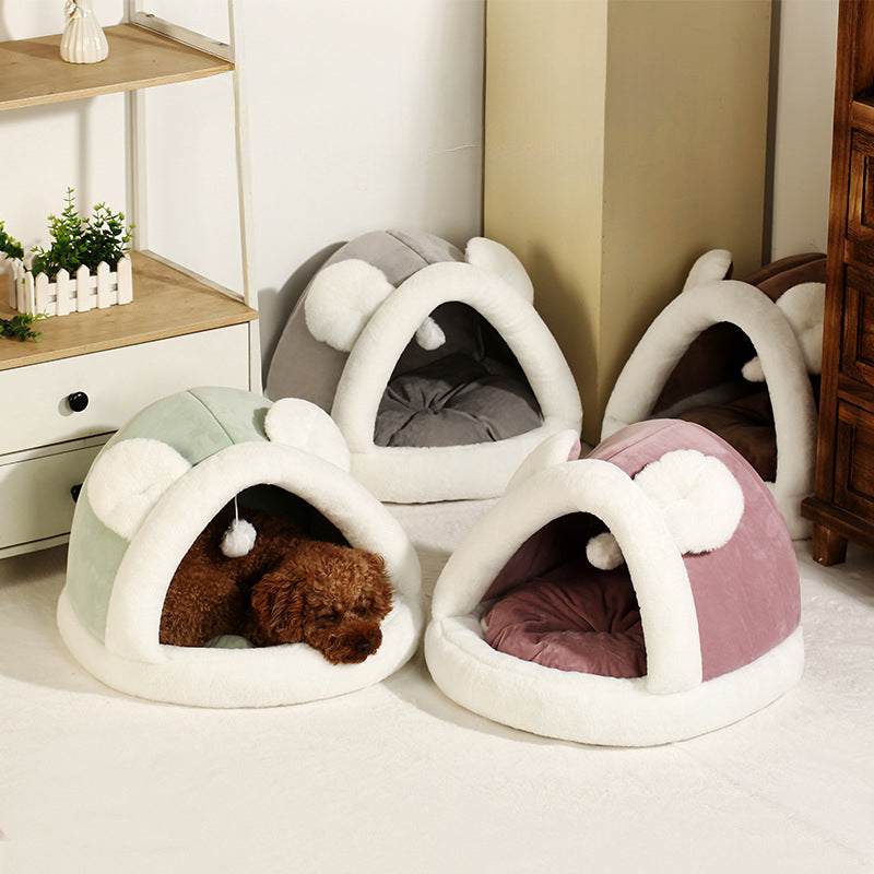 Pet Tent Cave Bed For Cats Small Dogs Self-Warming Cat Tent Bed Cat Hut Comfortable Pet Sleeping Bed - Majestic Pet Kingdom