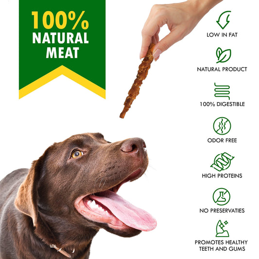 Dog Chews Smoked Rawhide Sticks Chicken Wrapped Treats 10-Pack
