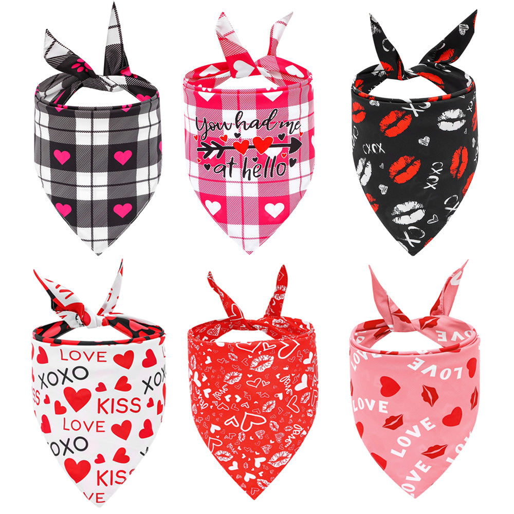 Valentine's Day Printed Dog Bandana & Scarf