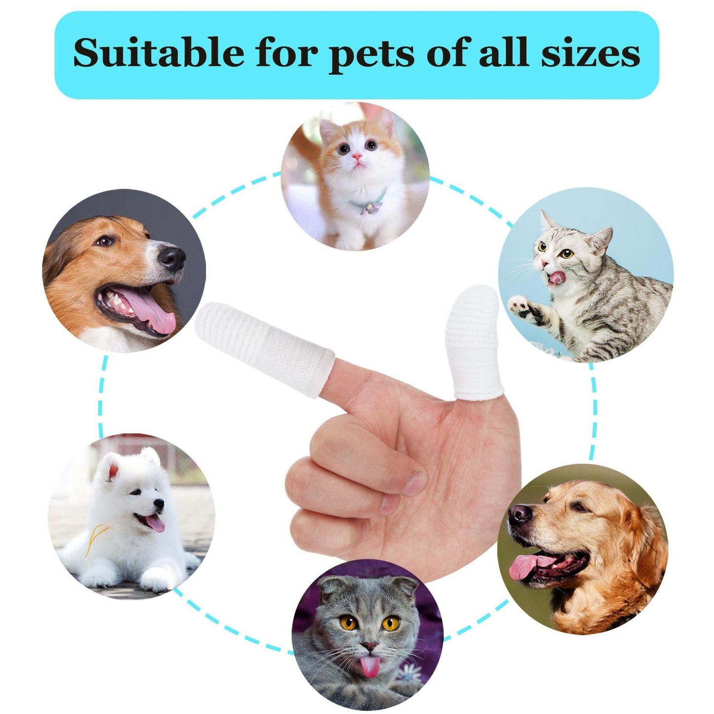 Dog Toothbrush Soft Silicone Finger Cap Dental Plaque Care Tool - Detail Angle 4 | Majestic Pet Kingdom