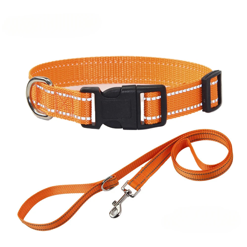 Dog Collar and Leash Set Heavy Duty Adjustable Nylon Walking Kit - Detail Angle 6 | Majestic Pet Kingdom