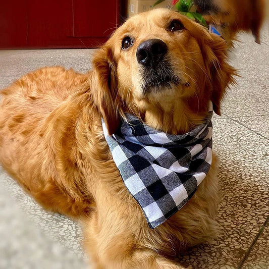 Dog Bandanas Large Pet Scarf Bandana For Dog Cotton Plaid Washable Bow Tie Collar Cat Puppy Triangular Scarf Bib Dog Accessories | Purrfect Pet Kingdom