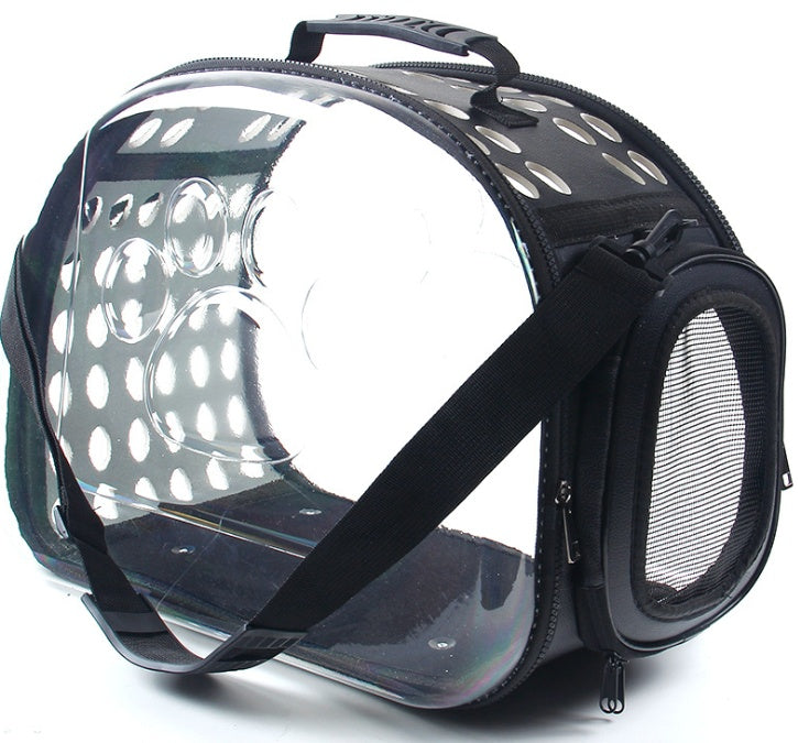 Bag out portable transparent cat dog backpack foldable four-sided breathable Messenger portable cat bag - Majestic Pet Kingdom