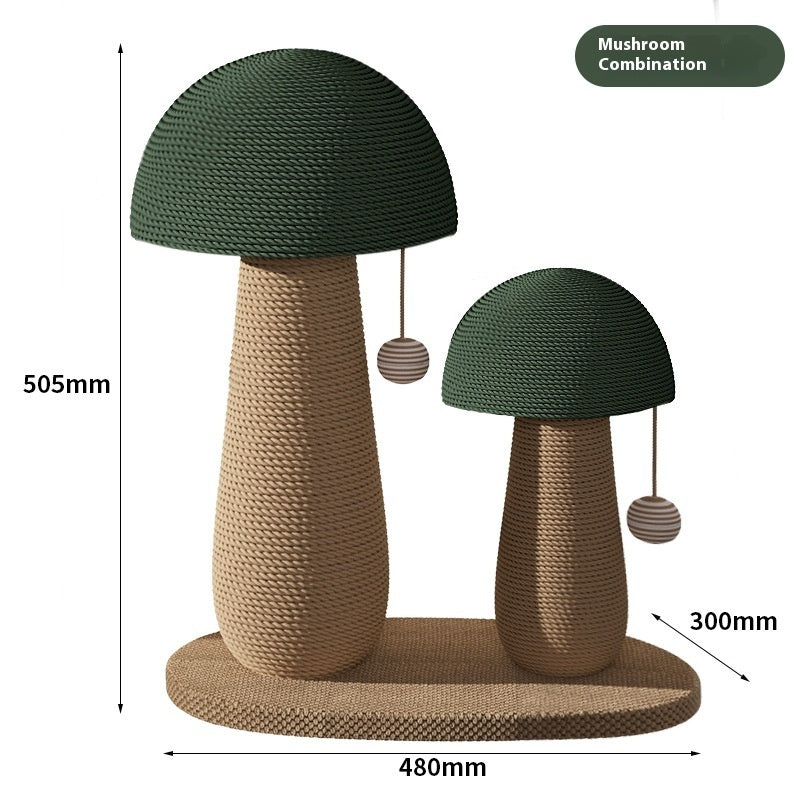 Sisal Scratching Pole Mushroom Cat Scratch Board Wear-resistant No Dandruff