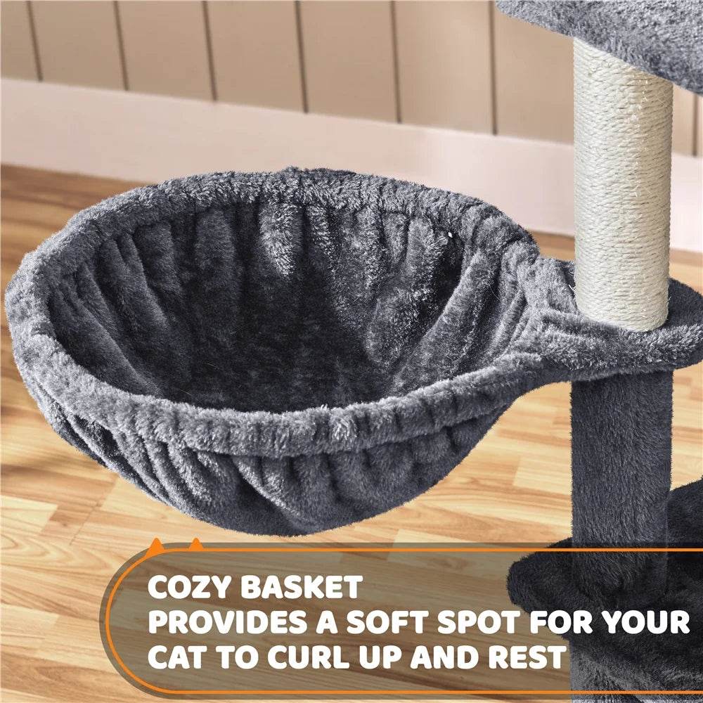 Renwick 69in Large Cat Tree Tower with Condos &amp; Scratching Board - Dark Gray - Majestic Pet Kingdom